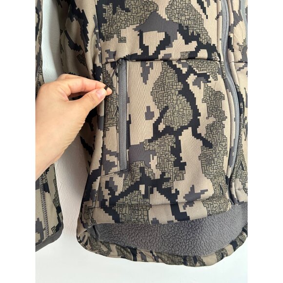 Braken Mens Camo Hooded Jacket W/ Fleece Lining Full Zip Medium Designed By Hunt - Picture 5 of 9